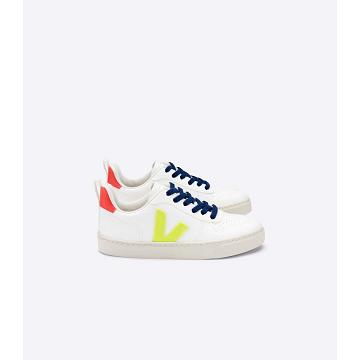 Veja V-10 CWL Kids' Shoes White/Orange | NZ 778GSO